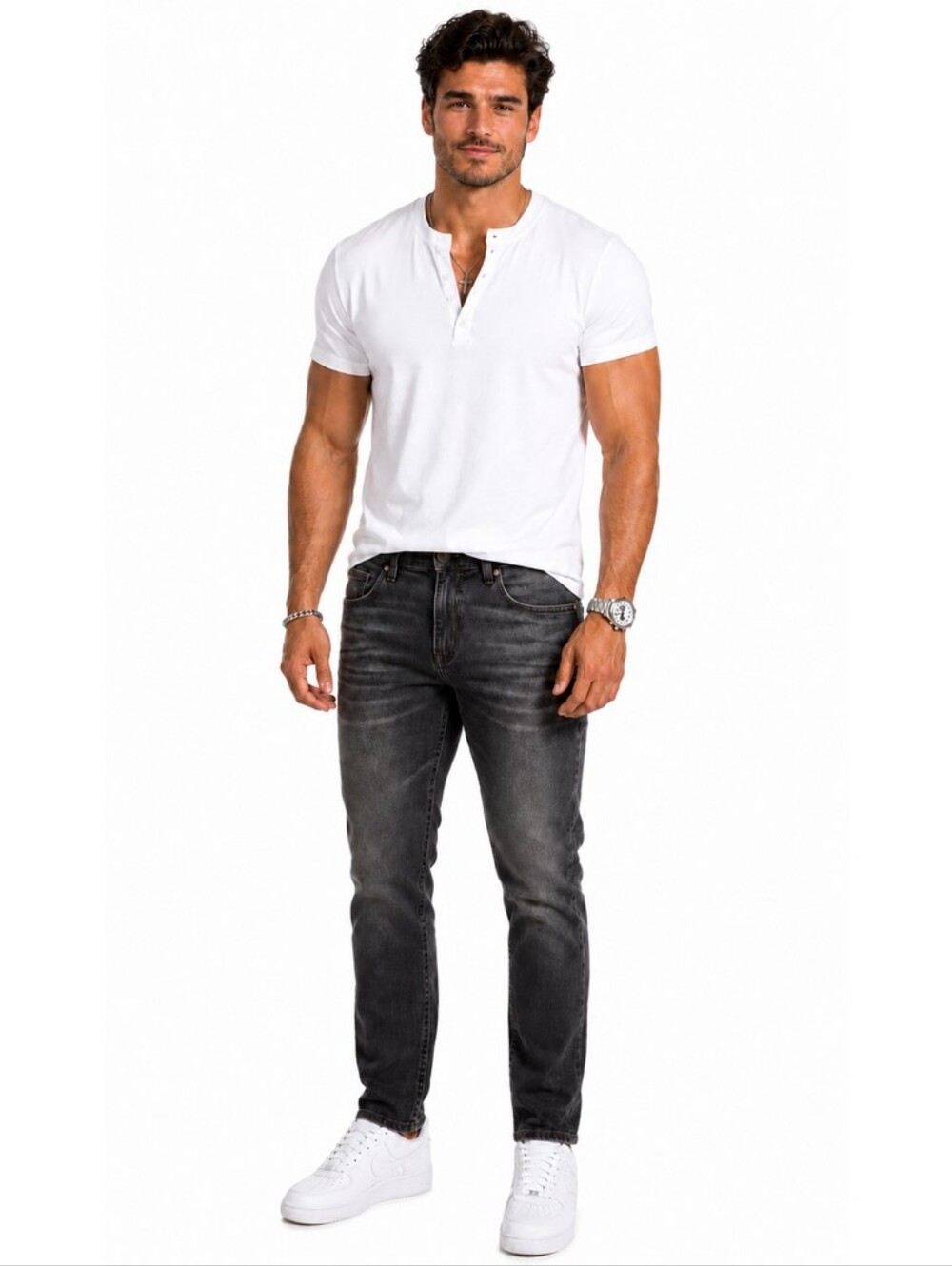 True Religion Rocco Relaxed Skinny Jeans Gray Wash Men’s 38×32 Stretch Denim.